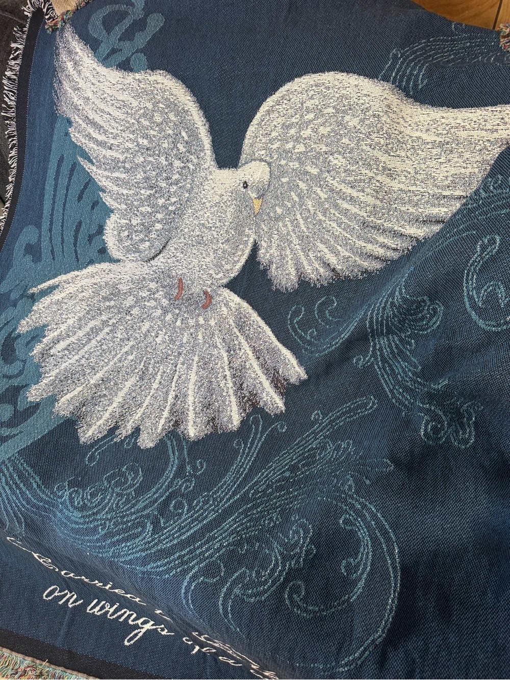 White Dove Tapestry Throw